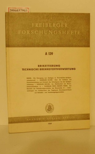 Freiberger forschngshefte - freiberger, a